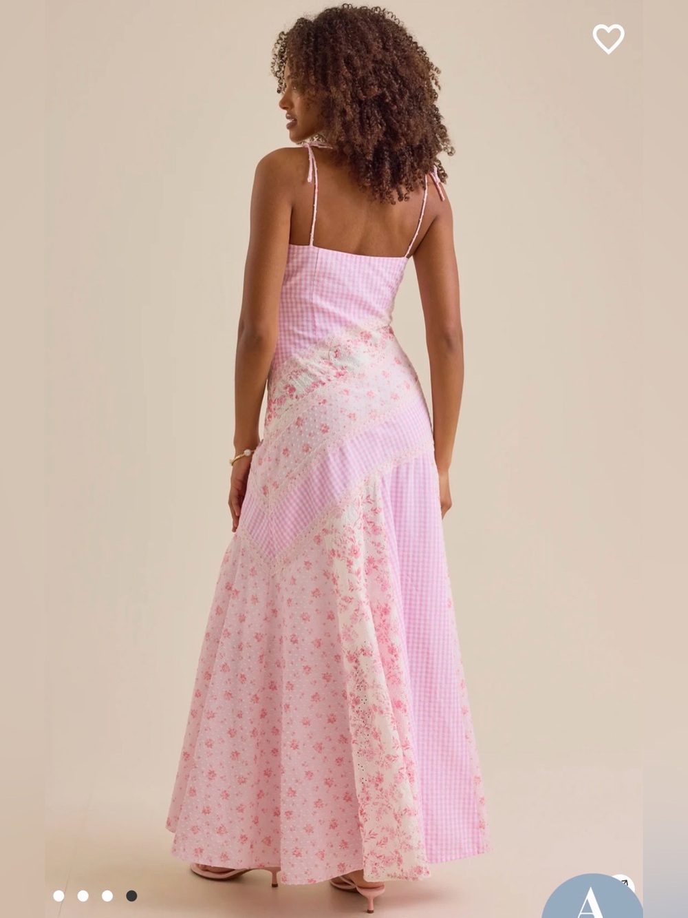 Altar'd State Pink Floral & Gingham Maxi Dress - Picture 4 of 7